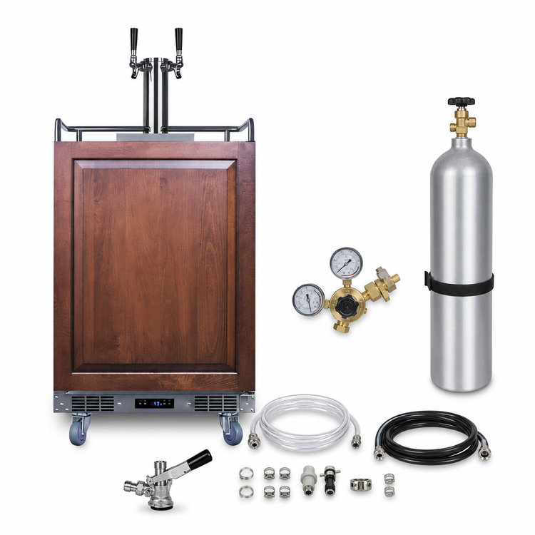 Product image #4 for Summit Commercial 24-Inch Panel Ready Twin Tap Wine Kegerator, Stainless Steel