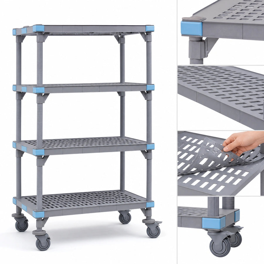 Four Open Grid Shelves