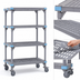 Thumbnail image #3 for Millenia Mobile Polymer Shelving Starter Unit with 4 Open Grid Shelves, 54 x 24 x 62 Inches