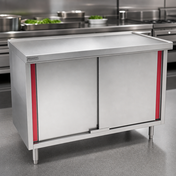 Product image #3 for Spec-Master Marine Counter Edge Stainless Steel Enclosed Work Table with Hinged Doors, 72 x 30 Inches