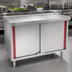 Thumbnail image #3 for Spec-Master Marine Counter Edge Stainless Steel Enclosed Work Table with Hinged Doors, 72 x 30 Inches