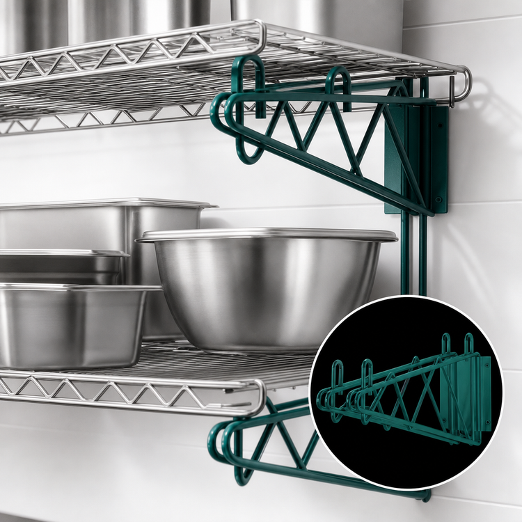 Product image #3 for Advance Tabco Special Value Series 18-Inch Double-Mount Wire Shelving Wall Bracket