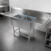Thumbnail image #3 for John Boos Pro-Bowl 2-Compartment Sink with Left and Right Drainboards, 20-Inch x 20-Inch x 12-Inch Deep Bowls, 79-1/4-Inch Wide