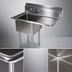 Thumbnail image #3 for John Boos E-Series 1-Compartment Sink with Right Drainboard, 16 x 20 x 12 Bowl, 18-Gauge Stainless Steel