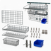 Thumbnail image #3 for Quantum Store Grid Standard-Duty Wall-Mounted Storage Starter Kit with Shelf, Basket, and Bin Holder