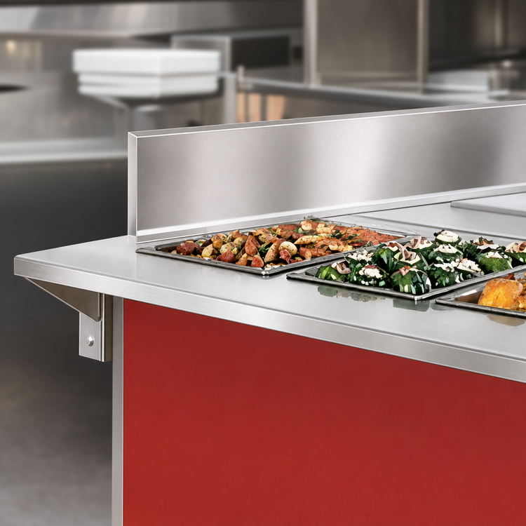 Product image #3 for Vollrath 4-Series Signature Server Stainless Steel Countertop Customer-Side Plate Rest, 60 x 7 Inches