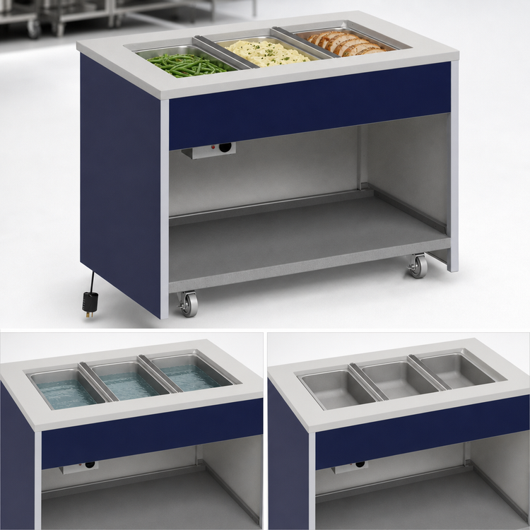 Product image #3 for Atlas Metal INFH-3 3-Pan Mobile Electric Hot Food Unit