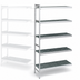 Thumbnail image #3 for Fermostock 5-Shelf Anodized Aluminum Shelving Expansion Kit with Polymer Inserts, 83 Inch H x 31 Inch W x 14 Inch D