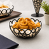 Thumbnail image #3 for American Metalcraft Go-Go 8-Inch Round Metal Serving Basket with Ring Design, Black Finish