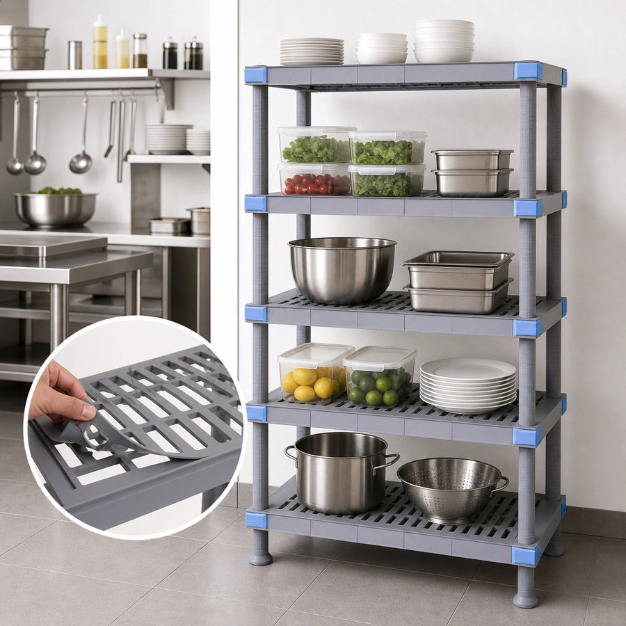 Five Open Grid Shelves