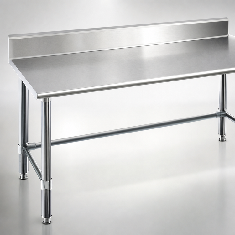 Product image #3 for Eagle Budget Series 108-Inch x 24-Inch Work Table with 4-1/2-Inch Backsplash and 430 Stainless Steel Top