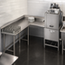 Thumbnail image #3 for Eagle Group Corner Clean Dishtable, 84-Inch Machine-to-Corner x 60-Inch Corner-to-End, 16/430 Stainless Steel, Right-to-Left Operation
