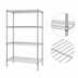 Thumbnail image #3 for Quantum 54-Inch Wide x 18-Inch Deep x 63-Inch High Chrome Plated Wire Shelving Starter Kit, Stationary 4-Shelf
