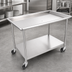 Thumbnail image #3 for John Boos 48-7/8-Inch x 30-3/8-Inch Stainless Steel Sorting Table with Raised Edge, Undershelf and Locking Casters