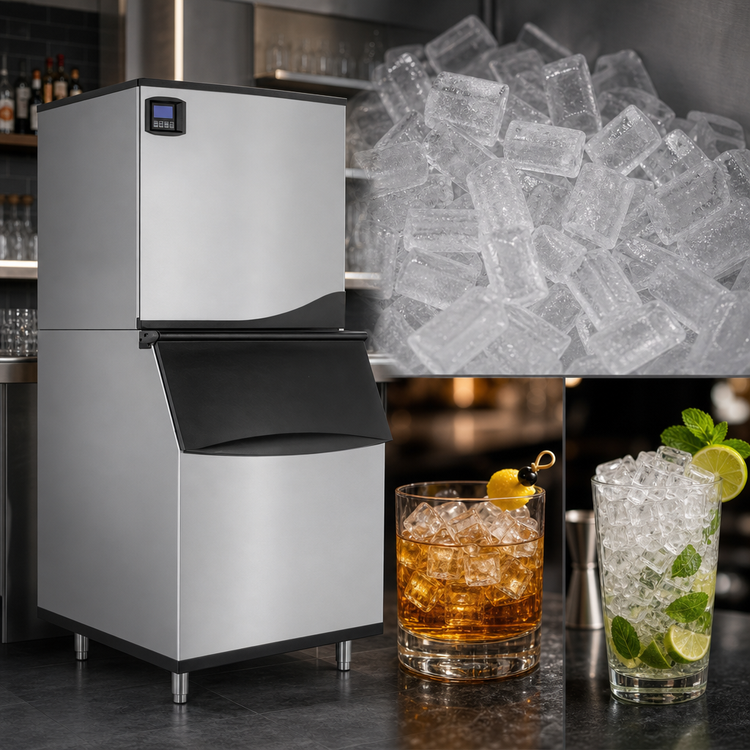 Product image #3 for Maxx Ice Intelligent Series 30-Inch Air-Cooled Half Dice Modular Ice Machine with 580-Lb Storage Bin