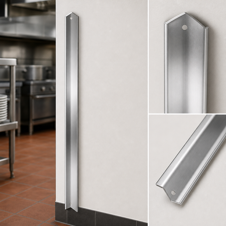 Product image #3 for Advance Tabco 84-Inch Stainless Steel Corner Guard with Adhesive Tape Backing