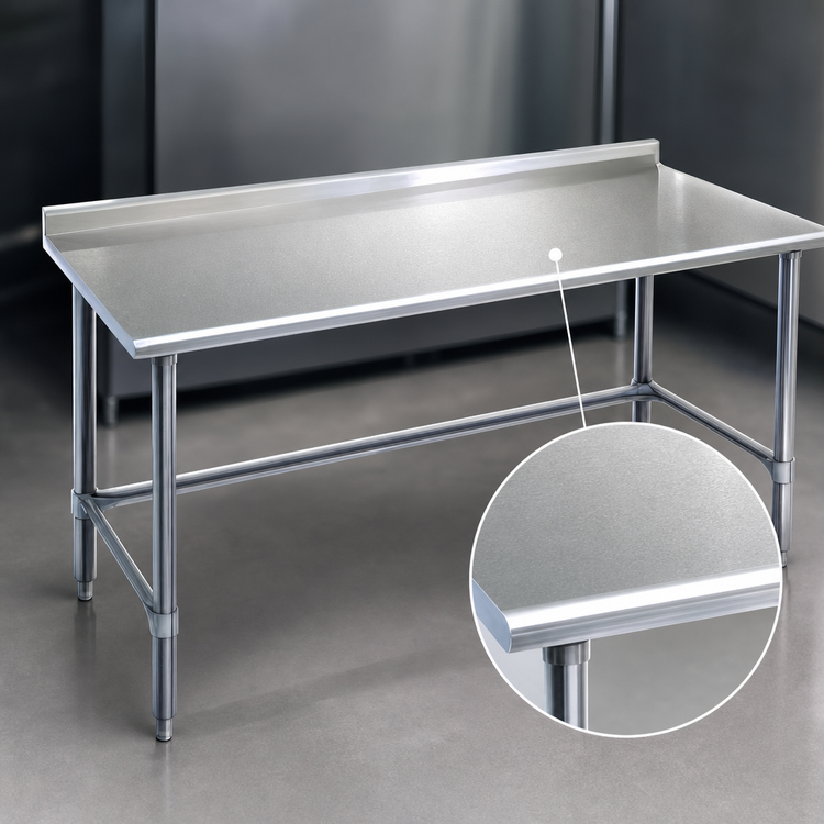 Product image #3 for Eagle Spec-Master 84"W x 36"D Stainless Steel Work Table with 1-1/2" Rear Upturn