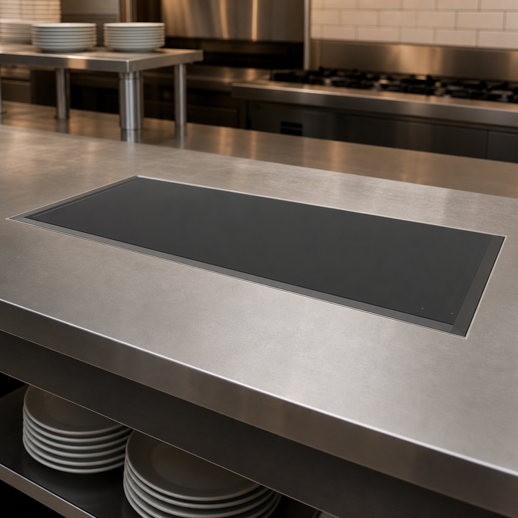 Product image #3 for Vollrath 44-Inch Flush Mount Drop-In Heated Shelf, Dual Zone, Black Hardcoat, 120V