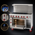 Thumbnail image #3 for American Range 48-Inch Green Flame Commercial Gas Range with 36-Inch Griddle, 2 Open Burners, Standard Oven, and Storage Base