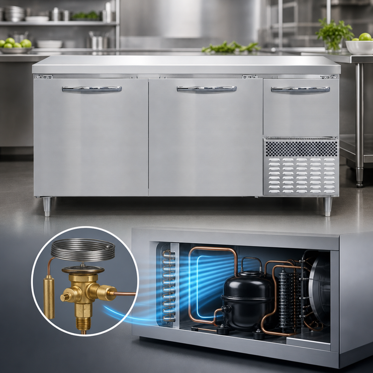 Product image #3 for Continental Refrigerator Designer Line 68" 2-Section Worktop Freezer with Solid Doors