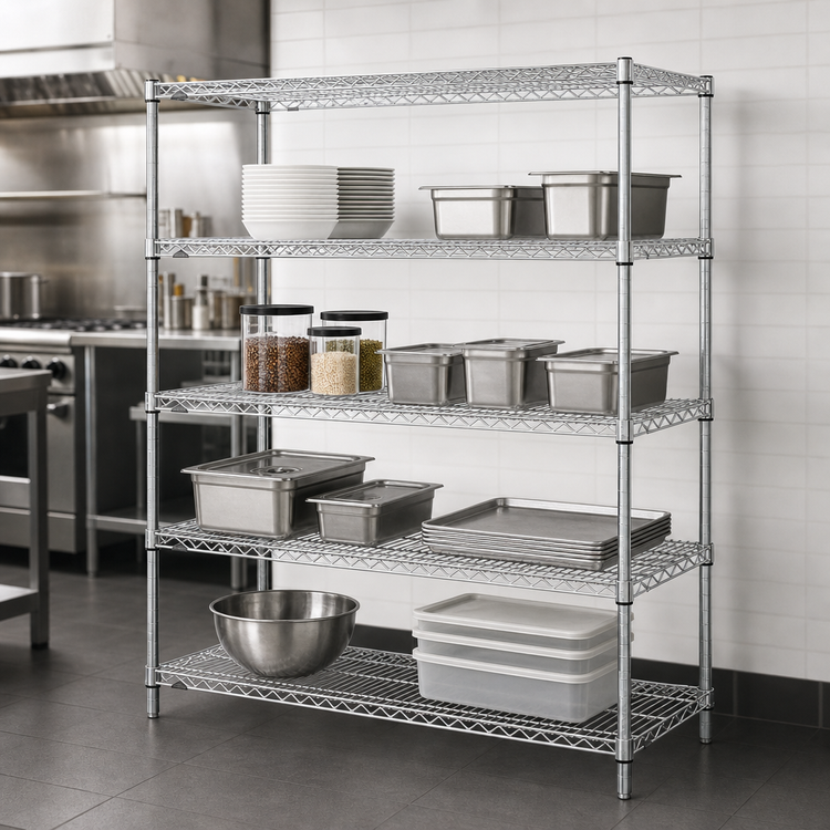 Product image #3 for Metro Super Erecta Brite 4-Shelf Stationary Wire Starter Shelving Unit, 72-Inch W x 18-Inch D x 63-Inch H