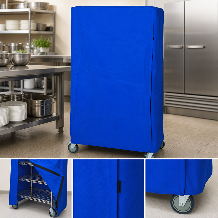 Product image #3 for Quantum Wire Cart Cover, 24 x 48 x 74 Inch, 400 Denier Blue Nylon with Velcro Flap