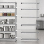 Thumbnail image #3 for Eagle Group A5-86-2130C 5-Tier Add-On Wire Shelving Unit, 30 in W x 21 in D x 86 in H, Chrome-Plated