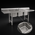 Thumbnail image #3 for Eagle Group 414 Series Coved-Corner Three-Compartment Sink with Dual 18-Inch Drainboards, 96-Inch Overall Length
