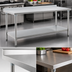 Thumbnail image #3 for Deluxe Series 108-Inch x 30-Inch Stainless Steel Work Table with Rear Upturn and Adjustable Undershelf