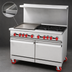 Thumbnail image #3 for American Range 48-Inch Commercial Gas Restaurant Range with 36-Inch Griddle, 2 Open Burners, and 2 Space Saver Ovens