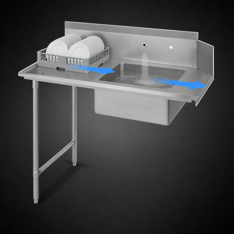 Product image #3 for John Boos Pro-Bowl 36-Inch Straight Soiled Dishtable with 20 x 20 x 8 Bowl, Left-to-Right Operation