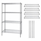 Thumbnail image #3 for Quantum WR86-2424S 24" x 24" x 86" Stationary 4-Shelf Stainless Steel Wire Shelving Starter Kit