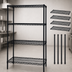 Thumbnail image #3 for Quantum 48 x 12 x 54 Inch Wire Shelving Starter Kit, 4 Shelves, Black Epoxy Antimicrobial Finish