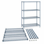 Thumbnail image #3 for Quantum WR86-1242GY Wire Shelving Starter Unit, Stationary, 42"W x 12"D x 86"H, Gray Epoxy, 4 Shelves