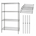 Thumbnail image #3 for Quantum 36 Inch x 14 Inch x 74 Inch Wire Shelving Starter Kit with 4 Shelves and 4 Posts, Chrome Plated