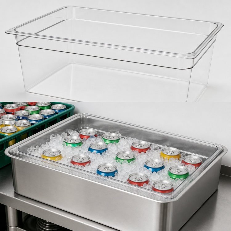 Product image #3 for American Metalcraft Full-Size Clear Polycarbonate Beverage Tub Insert