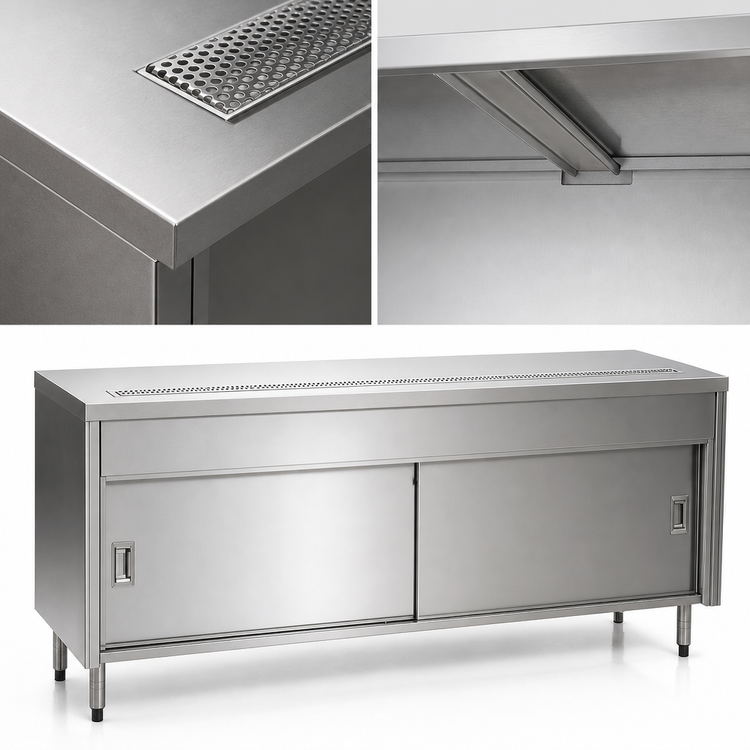 Product image #3 for Spec-Master US5CB 79-Inch Enclosed Base Stainless Steel Urn Stand with Sliding Doors and Drip Trough