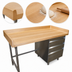 Thumbnail image #3 for Advance Tabco BGT-304R Bakers' Table with 1-3/4-Inch Wood Top, 48 x 30, 3 Drawer Tiers on Right