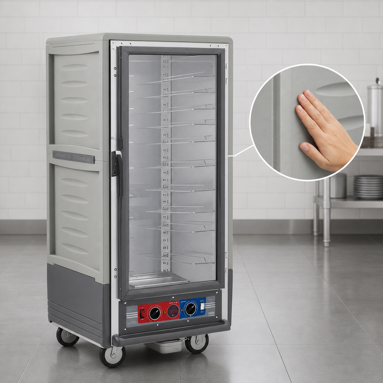 Product image #3 for Metro C5 3 Series 3/4 Height Lower-Wattage Heated Holding & Proofing Cabinet with Gray Insulation Armour and Clear Polycarbonate Door