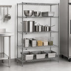 Thumbnail image #3 for Metro Super Erecta SE-213663K4-S-4 36"W x 21"D x 63"H Stationary Wire Shelving Starter Unit, 4 Shelves, Gray Epoxy Finish