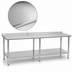 Thumbnail image #3 for Eagle Group Budget Series 144-Inch x 36-Inch 430 Stainless Steel Work Table with Rear Up-Turn and Undershelf