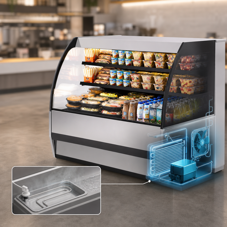 Product image #3 for Federal Industries SSRVS7742 Versatile Service Top Over Refrigerated Self-Serve Deli Merchandiser, 77.2 Inch Wide, Self-Contained