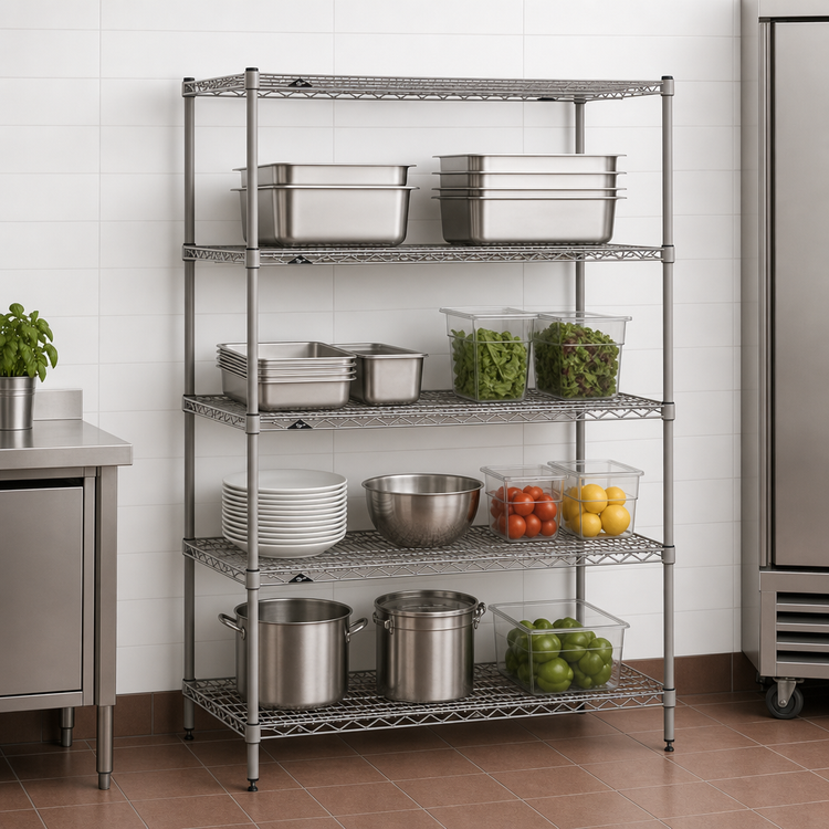 Product image #3 for Metro Super Erecta 4-Shelf Starter Wire Shelving Unit, 54W x 24D x 63H, Metroseal Gray