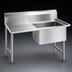 Thumbnail image #3 for BK Resources One-Compartment Stainless Steel Sink with Left Drainboard, 24 x 24 x 14 Bowl