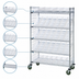 Thumbnail image #3 for Quantum Slanted Shelf Enclosure Cart with Clear Bins, 36 x 18 x 69 Inches, Chrome Plated Finish