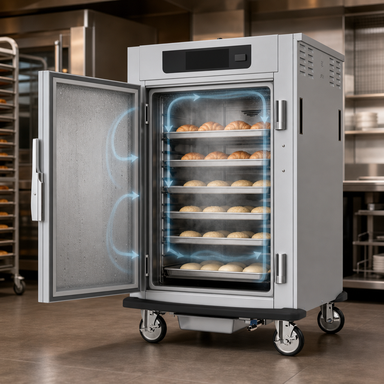 Product image #3 for Metro C5 9 Series Half-Height Pass-Thru Controlled Humidity Heated Holding & Proofing Cabinet, 8-Pan Capacity, Solid & Glass Doors, Lip-Load Slides