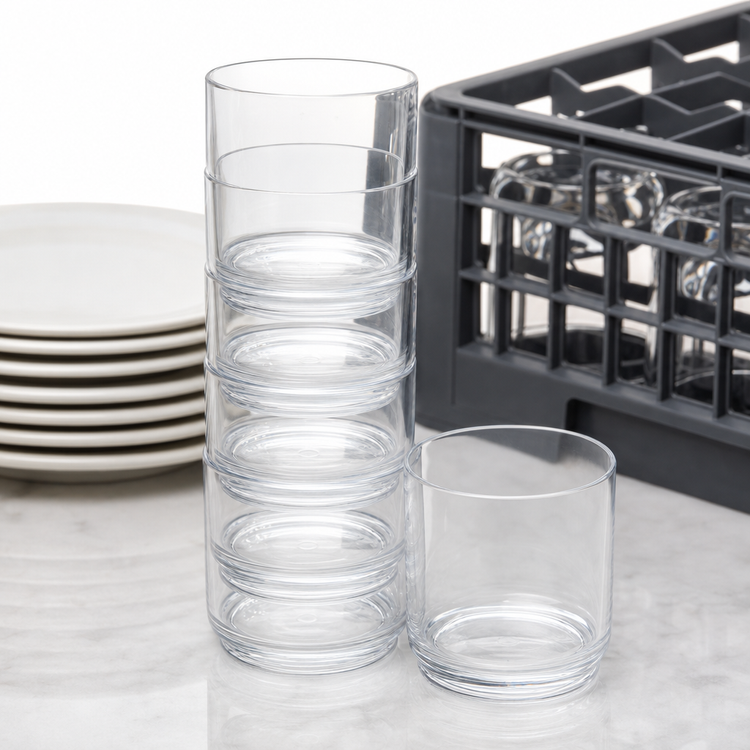 Product image #4 for American Metalcraft Unity Stackable Tritan Rocks Glass, Clear, 8 oz.
