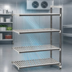 Thumbnail image #3 for Cambro Camshelving® Elements EXA185472V4480 4-Tier Stationary Vented Polymer Shelving Add-On Unit, 54"W x 18"D x 72"H, Speckled Gray