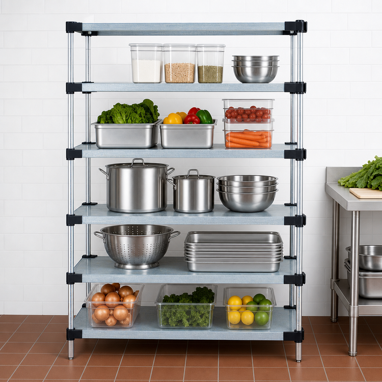 Product image #3 for Solid Shelving Starter Kit with 5 Solid Shelves, 42 Inch W x 21 Inch D x 63 Inch H