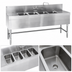 Thumbnail image #3 for Eagle Spec-Bar Four-Compartment Underbar Sink Unit with Left Drainboard, 60 x 19 x 37 Inches